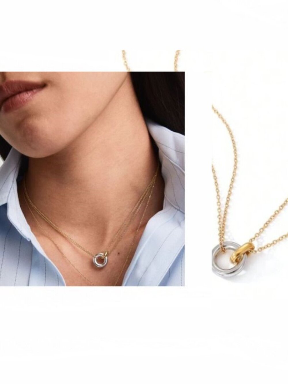 Mejuri Linked Necklace silver and gold